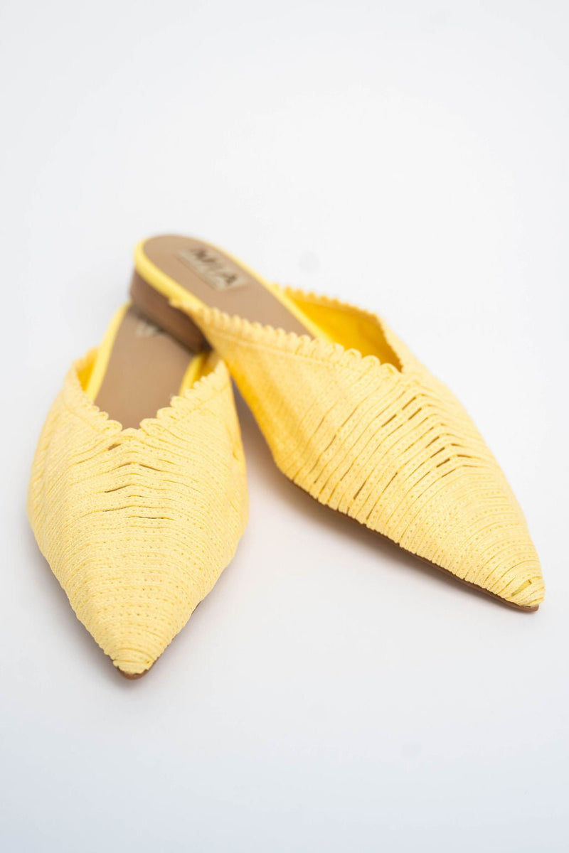 Abia Butter Yellow Mia Mules - Betsey's Boutique Shop -