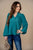 Cinched Trim Balloon Sleeve Blouse