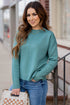 Stitch Accented Side Slit Sweater
