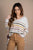 Striped Knit Side Slit Sweater