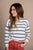 Striped V-neck Sweater Tee