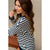 Stripe Solid Trimmed Sweatshirt - Betsey's Boutique Shop - Shirts & Tops