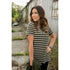 Lined Striped Short Sleeve Tee