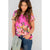 Hot Pink Floral Patterned Tee - Betsey's Boutique Shop - Shirts & Tops