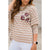 Latte Striped Floral Pocket Back Tee - Betsey's Boutique Shop - Shirts & Tops