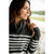 Touch Of Color Striped Cowl Neck Sweater - Betsey's Boutique Shop - Outerwear