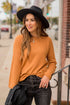 Ribbed Accented Waffle Sweater Tee