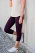 Cropped Thick Stitched Side Pocket Leggings