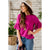 Textured Ruffled 3/4 Sleeve Blouse - Betsey's Boutique Shop - Shirts & Tops