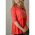 Fringe Accent Tee - Coral - Betsey's Boutique Shop - Shirts & Tops