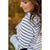 Heavily Trimmed Striped Elbow Patch Hoodie - Betsey's Boutique Shop