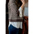 White Striped Blouse Bottom Sweatshirt - Betsey's Boutique Shop - Shirts & Tops