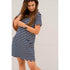 Scallop Cut Striped Pocket Tunic Dress