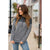 Stripe Dipped Solid Top Hoodie - Betsey's Boutique Shop - Shirts & Tops