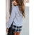 Plaid Accented Solid Hoodie - Betsey's Boutique Shop - Shirts & Tops