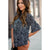3/4 Bell Sleeve Printed Peplum Blouse - Betsey's Boutique Shop - Shirts & Tops