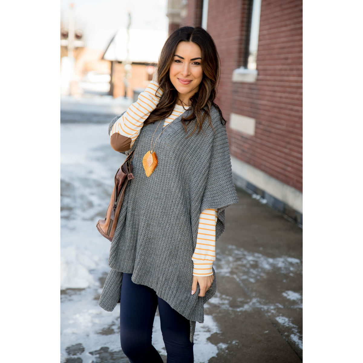 Grey Poncho Sweater