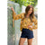 Mustard/Navy Dot Blouse - Betsey's Boutique Shop - Shirts & Tops