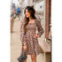 Floral Leopard Party Fitted Bodice Dress