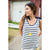Striped Front Tie Top Tank - Betsey's Boutique Shop - Shirts & Tops