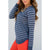 Striped Side Slit Sweater Tee - Betsey's Boutique Shop - Shirts & Tops