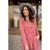 Mixed Stripe Long Sleeve Midi Dress - Marsala - Betsey's Boutique Shop - Dresses