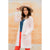 Thin Striped Cardigan-White - Betsey's Boutique Shop - Coats & Jackets
