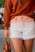 Ombre Frayed Bottom Denim Shorts