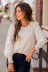 Swiss Dot Cinched Sleeve Blouse