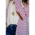 Striped Waterfall Elbow Patch Cardigan - Betsey's Boutique Shop - Coats & Jackets