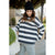 Striped V Stitched Sweatshirt - Betsey's Boutique Shop