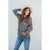 Camo Printed Solid Accented Hoodie - Betsey's Boutique Shop - Shirts & Tops