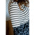 Stripe Top Cheetah Bottom Long Sleeve Tee - Grey - Betsey's Boutique Shop - Shirts & Tops