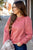 Floral Stitched Gathered Shoulder Sweatshirt - Betsey's Boutique Shop -