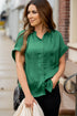 Silky Short Sleeve Button Up Blouse