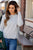Simple Heathered Ribbed Trim Sweater - Betsey's Boutique Shop -