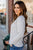 Simple Heathered Ribbed Trim Sweater - Betsey's Boutique Shop -