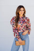 Retro Buds Cinched Trim Blouse