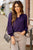 Everyday Cinched Trim V Blouse - Betsey's Boutique Shop -