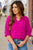 Textured Dot 3/4 Sleeve V Blouse - Betsey's Boutique Shop -