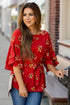 Floral Layered Sleeve Blouse