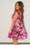 Watercolor Floral Tiered Ruffle Trim Dress - Betsey's Boutique Shop -