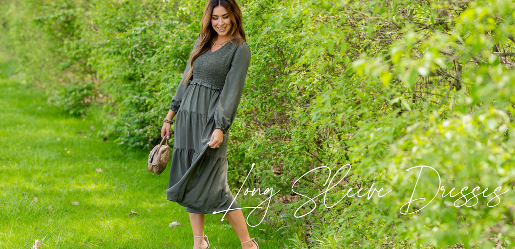 womens long sleeve long dress Alison Long Sleeve Maxi Dress - Cream
