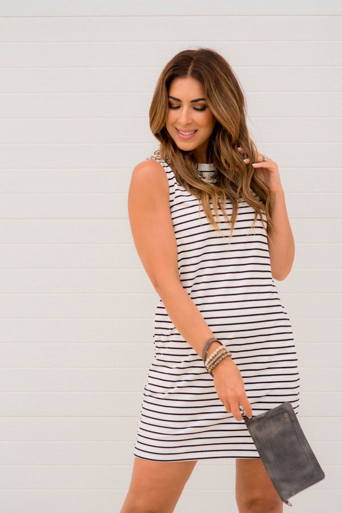 Simple Striped Tank Dress - Betsey's Boutique Shop -