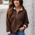 Sporty Chic Chocolate Quarter Zip Pullover