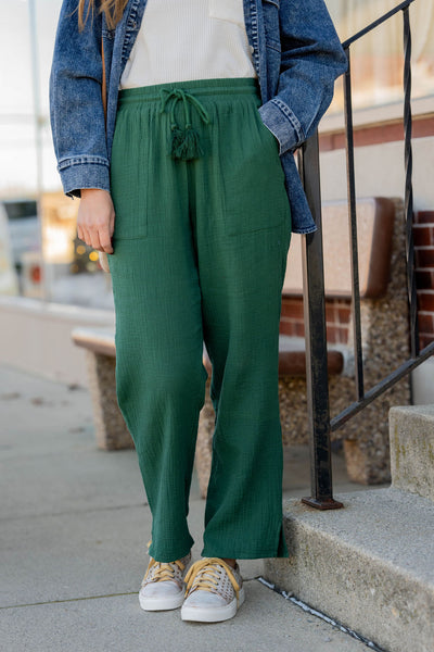 Gauze Tassel Accented Pants