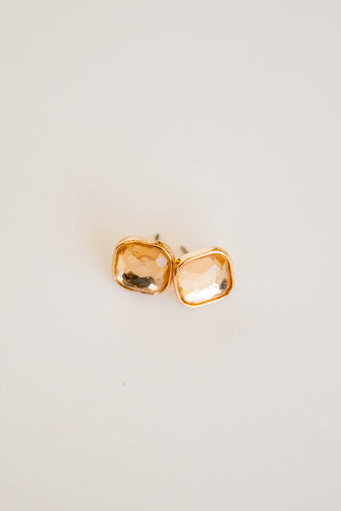 Outlined Gemstone Stud Earrings - Betsey's Boutique Shop