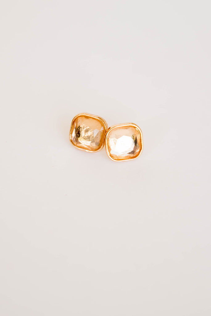 Outlined Gemstone Stud Earrings - Betsey's Boutique Shop