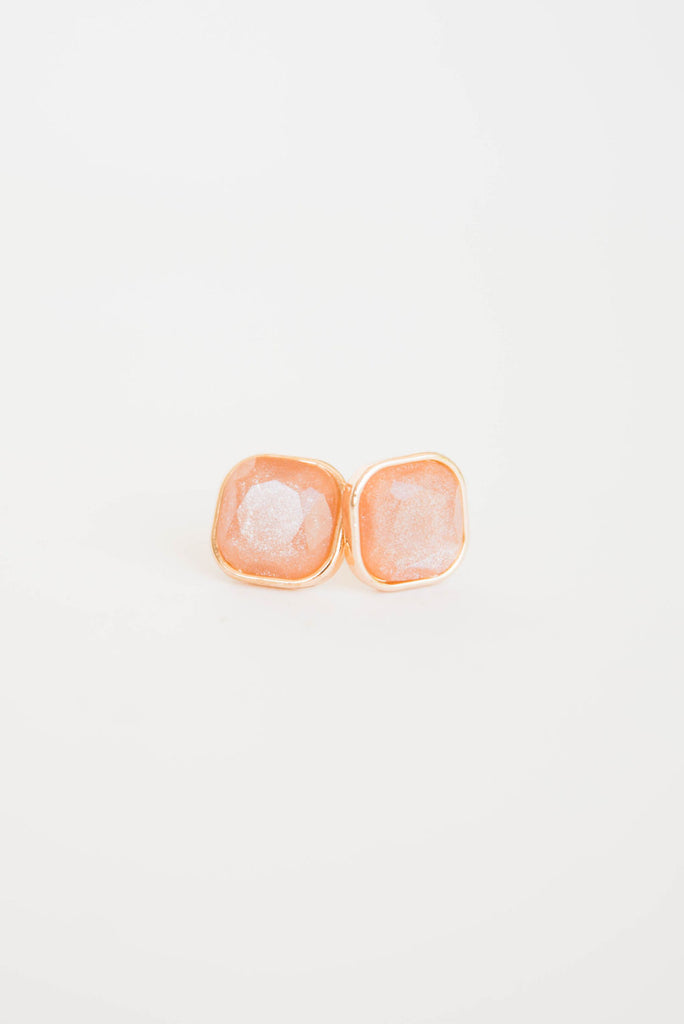 Outlined Gemstone Stud Earrings - Betsey's Boutique Shop