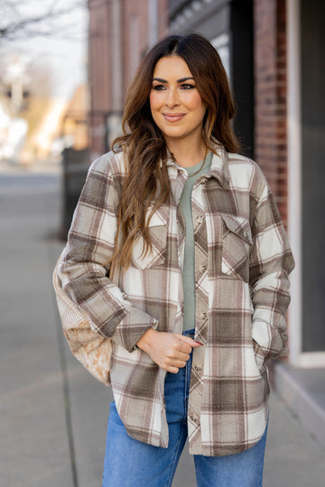 Embrace The Cozy Plaid Plush Shacket